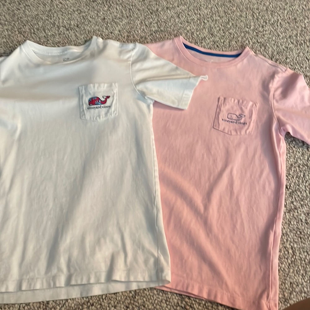 VV - t-shirts - one white and one pink - size small